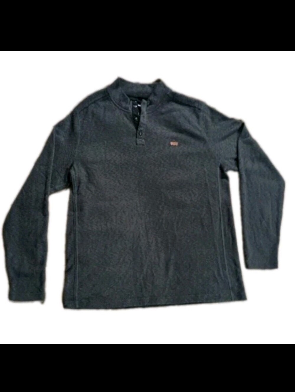 Levi's Jeans Pullover Henley 3 Button Long Sleeve Shirt Men’s M Medium Wear Gray